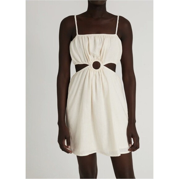FAITHFULL THE BRAND Dresses & Skirts - Faithfull The Brand Zuma Mini Dress Plain Shell Cut-Outs Straps Size 10/XL NWT